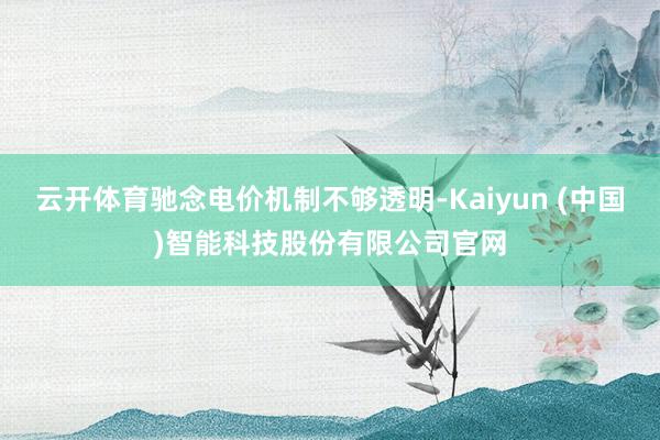 云开体育驰念电价机制不够透明-Kaiyun (中国)智能科技股份有限公司官网
