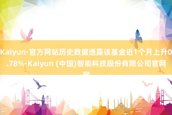 Kaiyun·官方网站历史数据透露该基金近1个月上升0.78%-Kaiyun (中国)智能科技股份有限公司官网