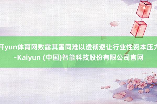 开yun体育网败露其雷同难以透彻避让行业性资本压力-Kaiyun (中国)智能科技股份有限公司官网