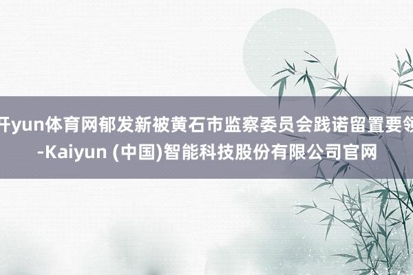 开yun体育网郁发新被黄石市监察委员会践诺留置要领-Kaiyun (中国)智能科技股份有限公司官网