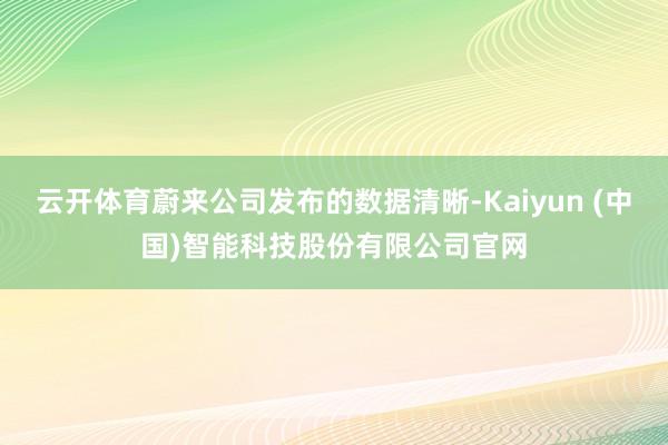 云开体育蔚来公司发布的数据清晰-Kaiyun (中国)智能科技股份有限公司官网