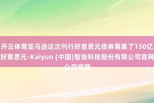 开云体育亚马逊这次刊行好意思元债券筹集了150亿好意思元-Kaiyun (中国)智能科技股份有限公司官网