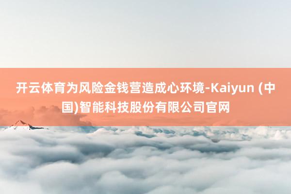 开云体育为风险金钱营造成心环境-Kaiyun (中国)智能科技股份有限公司官网